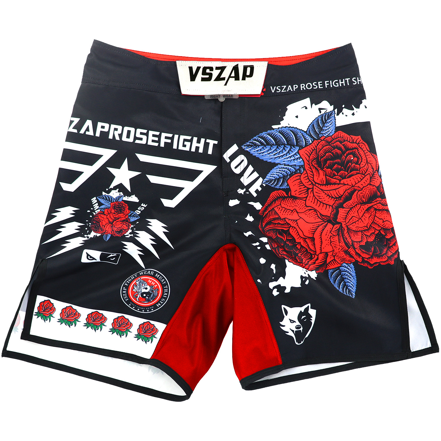 VSZAP Rose MMA Shorts Kick Boxing Muay Thai Shorts Trunks BJJ Training Fitness Shorts Sanda Boxe Fight Wear Grappling Mma Pants