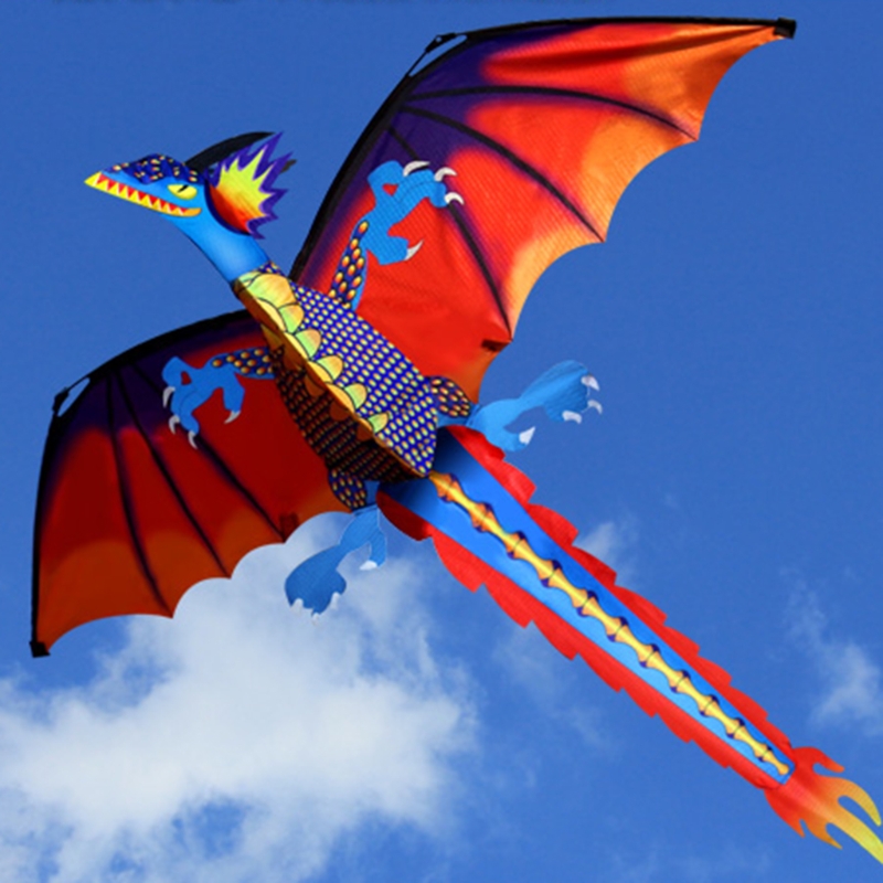 New 3D Dragon Kite With Tail Kites For Adult Kites Flying Outdoor 100m Kite Line