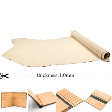1.0mm vegtable tanned leather good for making bags DIY material color plain easy for dye genuine leather wallet