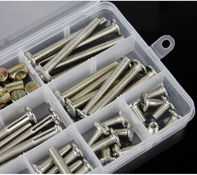 58pcs furniture cabinet, wooden bed cross inverted screw, furniture hardware fittings, hammer nut nut set M6