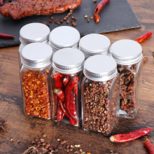 BESTONZON 12pcs Spice Jars Square Glass Jar with Lid Containers Seasoning Bottle Kitchen Storage Bottles Condiment Containers