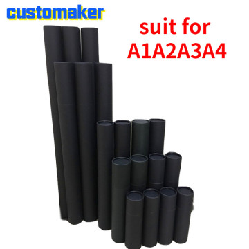 black cardboard Tube for Blueprints Art Container cylinder can poster painting tube mouse pad pen tube A4 paper for A1A2A3A4