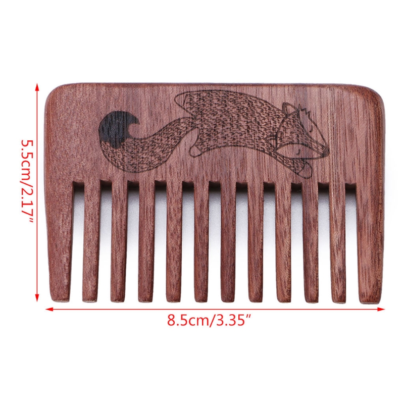 Wood Wide Tooth Beard Comb Pocket Size Anti Static Massage Hair Care Gift New 1PC