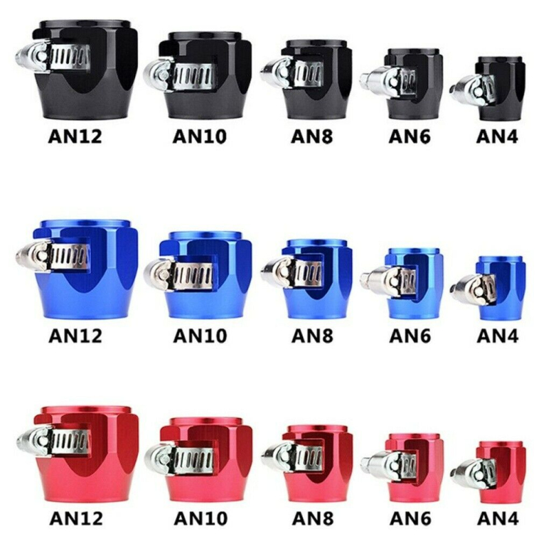 1PC Exterior A 4 6 8 10 12 Oil Fuel Hose Clamp End Finisher Hex Finishers Aluminum Hose Connectors Hose Clamps Car Accessories