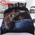 3D Print Cartoon Cat Duvet Cover Set Dark Blue Bedding Set Single King 220x240 Housse Couette Flat Sheet Comforter 4pc Bed Linen