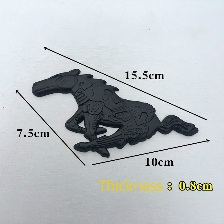 1 PCS 3D Horse Logo Metal Car Auto Front Hood Grille Emblem Car Sticker For Ford Mustang Universal Big Size Mustang Shelby GT