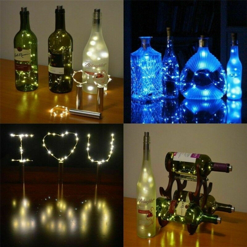 1M 1.5M 2M Cork Shaped Wine Bottle Starry 10 15 20 LED String Night Light Strip Fairy Lights For Xmas Paty Wedding Decor