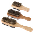 Beard Brush Bristle Comb Mens Boys Male Mustache Care Grooming Brush Double-sided Hair Brush Shaving Comb Wooden Wave Brush