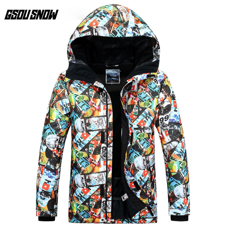 GSOU SNOW Men's Single Board Ski Suit Outdoor Windproof Waterproof Warm Wear-resistant Ski Jacket Snow Coat For Men Size XS-XL