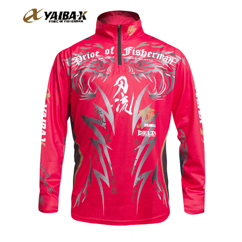 New Brand YAIBA-X Mens Fishing Shirts Autumn Summer Long Sleeve Breathable Fishing Clothing Outdoor Sports Fishing Wear