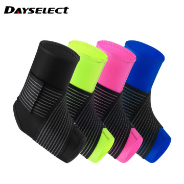 1PC Elastic Pressurized Ankle Support Basketball Volleyball Sports Gym Protective Ankle Brace Protector with Strap Belt