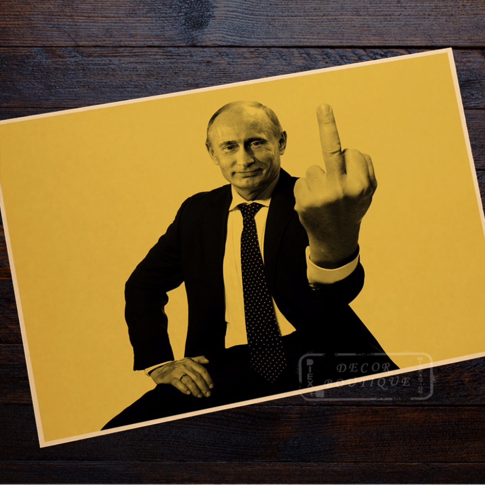 Tough guy Vladimir Putin finger smile domineering cool Russian paper poster accessories core room decoration wall sticker