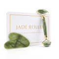 Double Heads Jade Roller Face-lift Set Natural Xiuyu Facial Massage Roller Guasha Board Set Body Slim Neck Thin Skin Care Tools