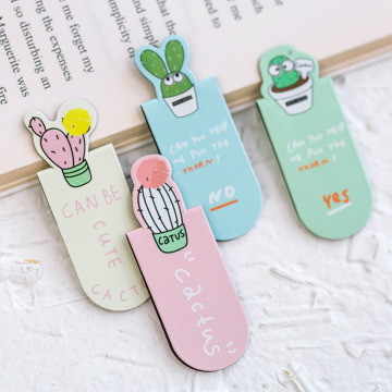 3pcs/set Cactus Magnetic Bookmark Clip Creative Gifts Mini Folder Books Marker of Page Student Stationery School Office Supply