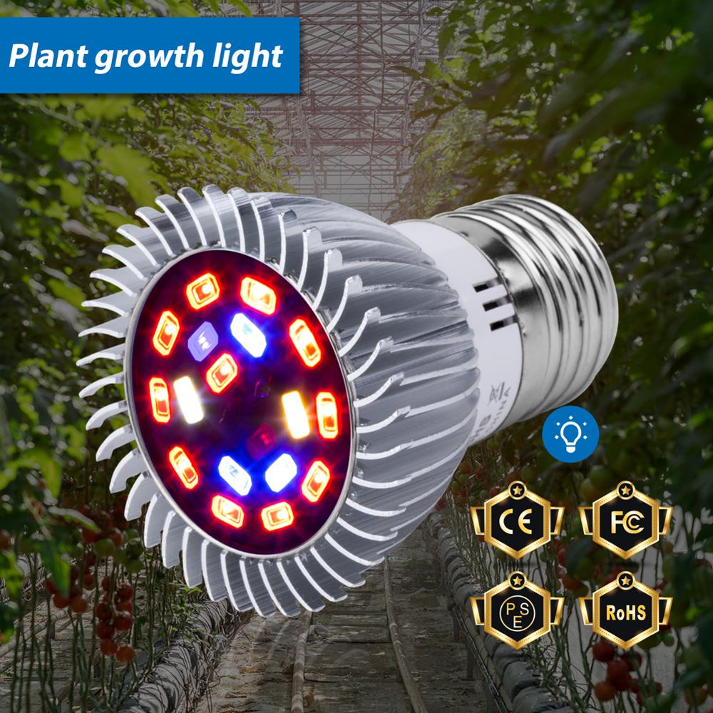 E14 LED Grow Light E27 Full Spectrum 220V LED Phyto Light Bulb 18W 28W Fitolamp Indoor Plant Growing Tents UV IR Led Lamp 110V