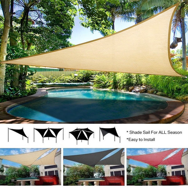 Beige 300D Oxford Triangle Sunshade Outdoor Sun Shelter Waterproof awnings Protection Canopy Garden Patio Pool sun shade garden