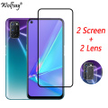 2PCS Full Glued Screen Protector For OPPO A52 Tempered Glass OPPO A72 A92 Full Cover for OPPO A52 2.5D 9H Premium Film Wolfsay