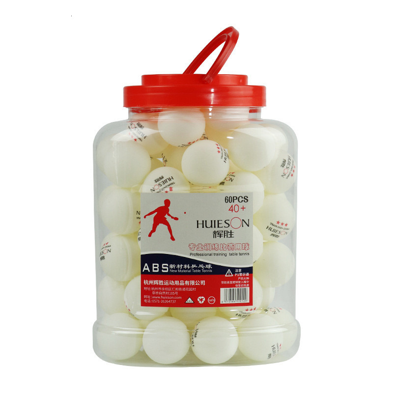 Huieson 60Pcs/barrel Professional 3 Star Table Tennis Ball 40+mm 2.8g ABS New Material Plastic Ping Pong Ball for Club Training