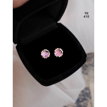 Rose Halo Dainty Sterling Silver Stud Earrings