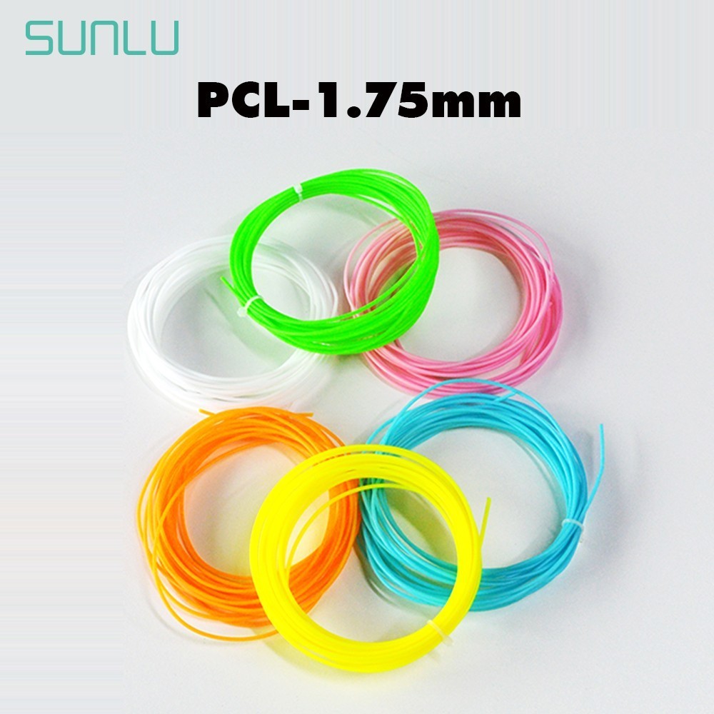 PCL 1.75mm Filament 5m for 3D Pen Refilling Low Temperature Printing Material Random Color 3D Scribble Pen Refilled Filaments