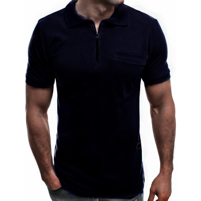 Men's Polo Shirts Summer Top Solid Zipper Casual Shirts for Men Clothing Short Sleeve Top Polo Shirt Men Polos Para Hombre