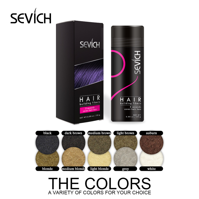 Sevich 2pcs/lot 10 Colors Hair Building Fiber Set Hair Loss Product Keratin Powders Hair Regrowth Treatment With Applicator