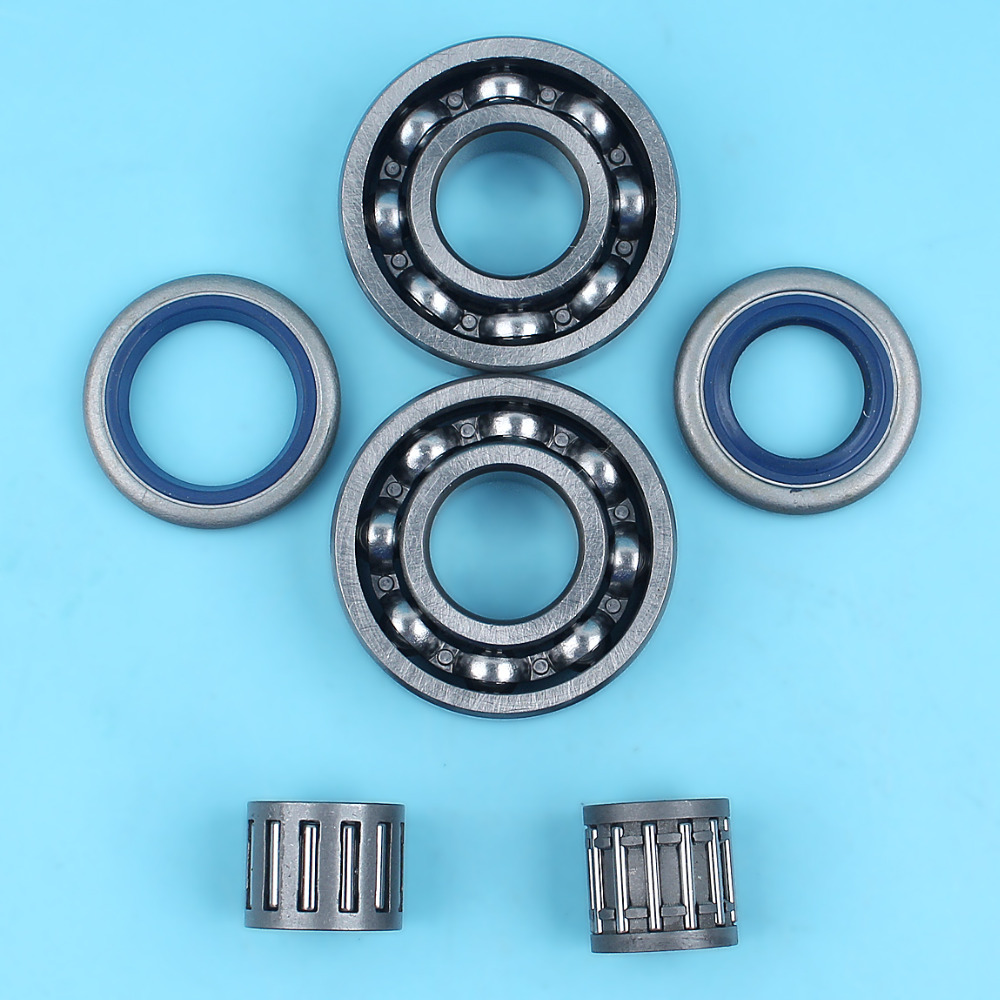 2 X Crankshaft Bearings Oil Seals for Husqvarna 362 365 371 372 372XP Chainsaw w/ Clutch & Piston Needle Bearing Cage