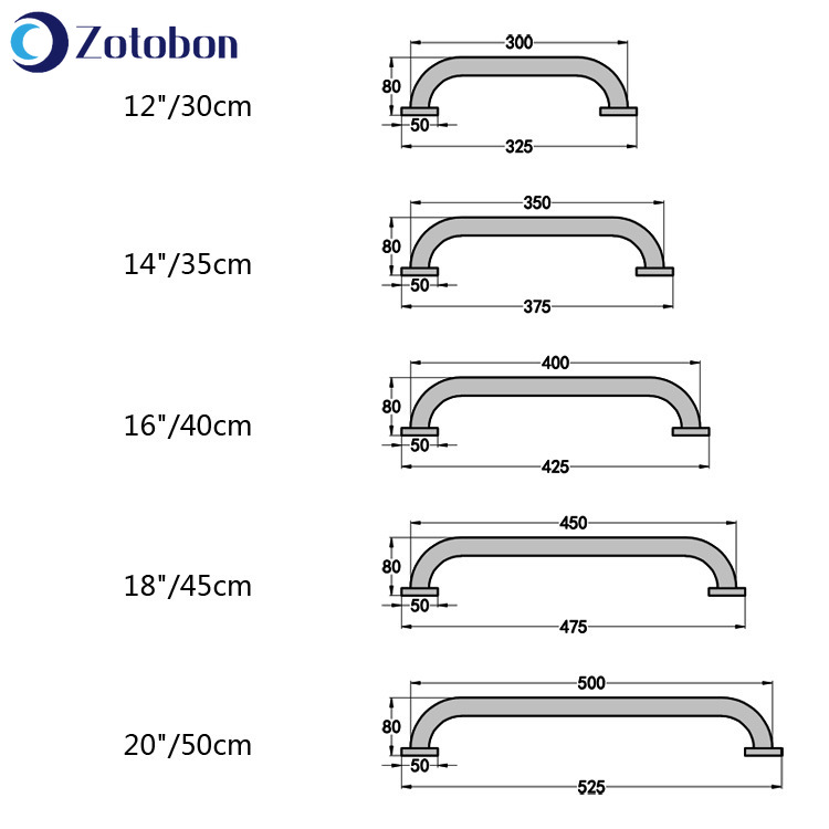 ZOTOBON Brass Chrome Grab Rails 30-50cm Bathroom Bathtub Toilet Handrail Grab Bar Shower Safety Support Handle Towel Rack F273