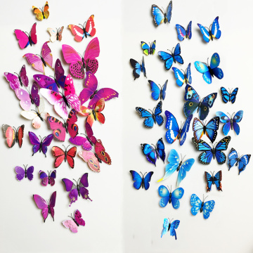 12Pcs 3D Magnet Butterflies DIY Wall Sticker Butterfly on the wall living room Home Decor Fridage stickers wedding Decoration