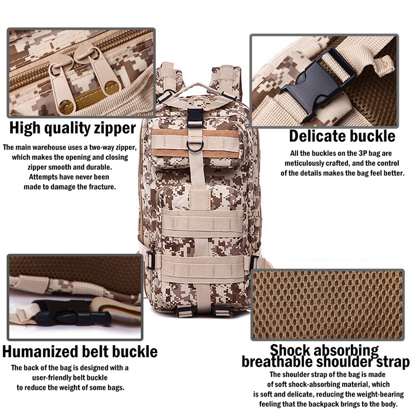 Small Army Fans Tactical Bag Outdoor Sports Mountaineering Bag Oxford Waterproof Camouflage 3P Backpack