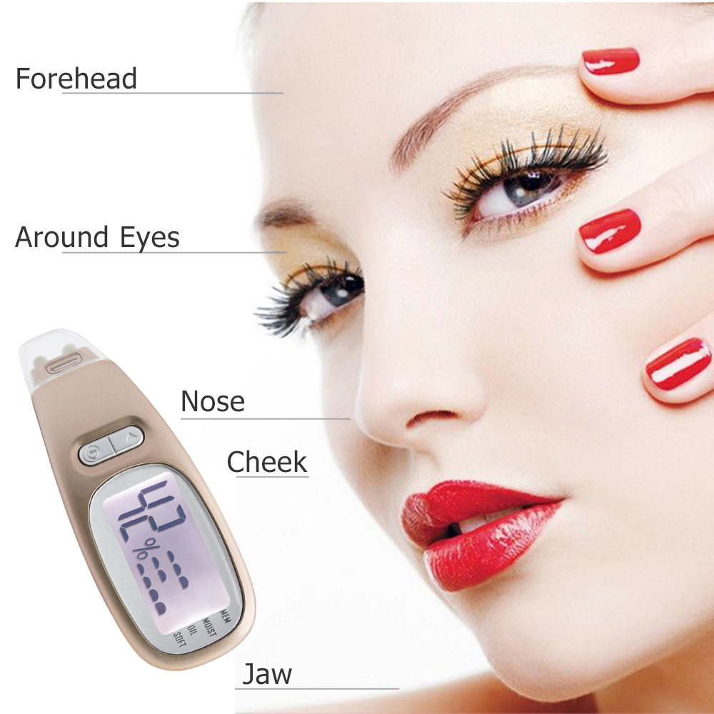 Facial Skin Analyzer Machine LCD Display Detect Moisture Oil Content Skin Care Tester Device Portable Home Spa Beauty analizador