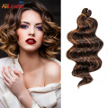 Alileader Deep Wave Twist Crochet Hair Synthetic Braid Hair Ombre Braiding Hair Extension Freetress Water Wave Braiding Hair