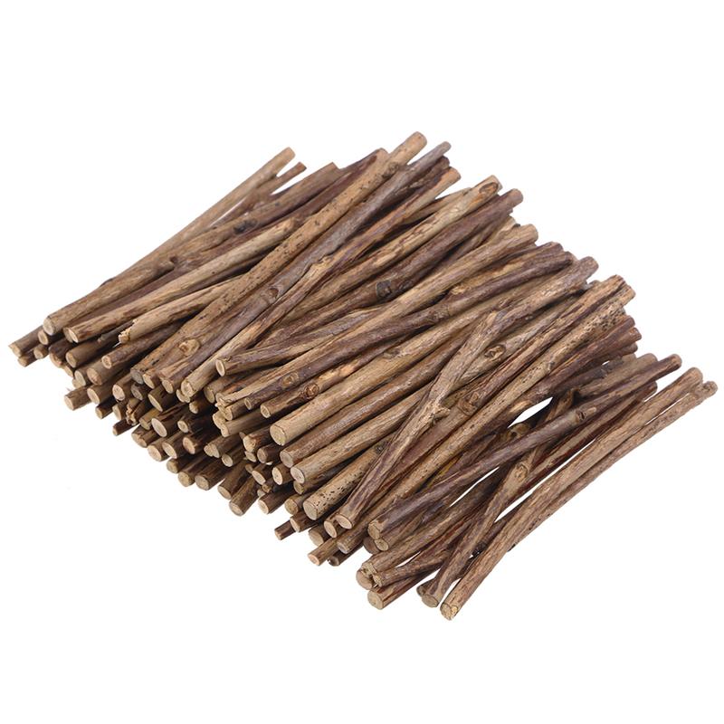 100pcs Long 0.3-0.5CM In Diameter Wood Log Sticks 10CM Tea Tree Sticks Photo Props For DIY Crafts (Wood Color)
