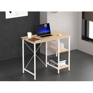 Space-Saving Small Desk with Shelf Storage