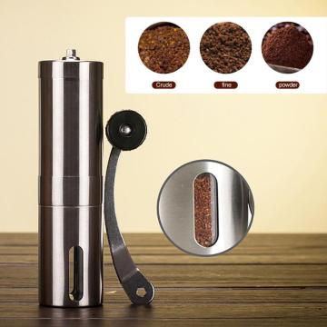 Silver Coffee Grinder Mini Stainless Steel Manual Handmade Coffee Bean Burr Grinders Mill Kitchen Tool Crocus Grinders