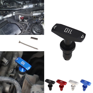Car Oil Dipstick Pull Handle Engine Oil Pullhandle Aluminum Billet Black Blue Red Brand New Universal Automobile Replacement