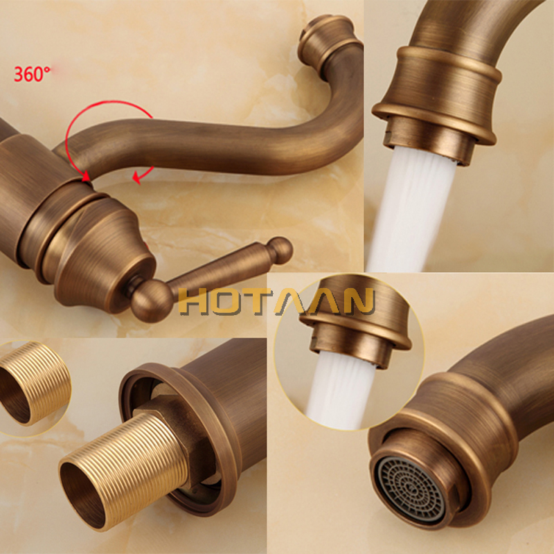 Free shipping Antique bronze finishing Output bathroom sink faucet tap torneira basin faucet wash basin tap YT-5050