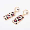 European and American fashion Leopard print gemstone stars luxury metal alloy drop earrings small fashion accessories wholesale