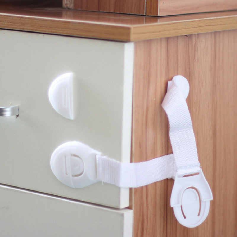 5 Pcs Cabinet Locks Straps Baby Safety Locks Child Kid Security Furniture Latche for Drawer Cabinet Fridge Toile tfurniture lock