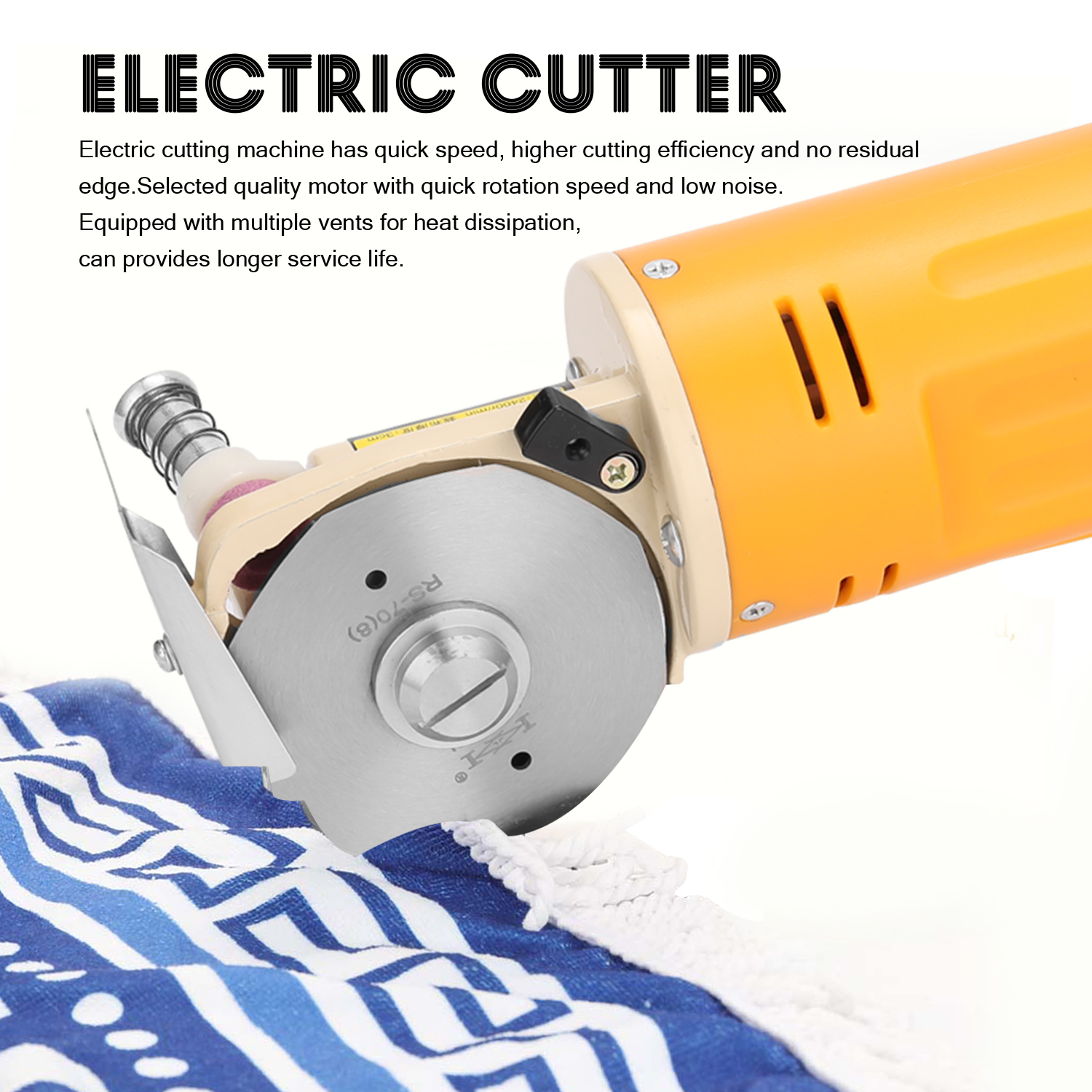 150W Electric Cutter Fabric Cutter Rotatory Blade Scissors Cloth Cutting Machine Angle Grinder 70mm Round Blade