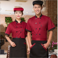 Chef Jacket Wear Short Sleeved Double Breasted Top Summer Hotel Restaurant Kitchen Chef Uniform veste de cuisine femme