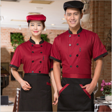 Chef Jacket Wear Short Sleeved Double Breasted Top Summer Hotel Restaurant Kitchen Chef Uniform veste de cuisine femme