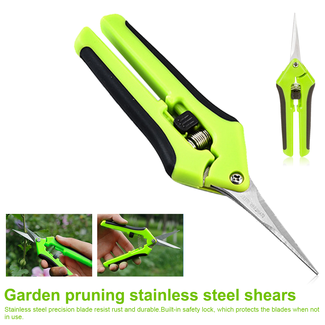 Anti-slip Gardening Pruning Shear Scissor Stainless Steel Cutting Tools Pruner Tree Cutter Home Tools Gardening Tools