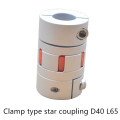 CNC Aluminium Alloy D40 L65 Shaft Coupling Jaw Flexible Coupling Plum coupling Spider Coupler Inner hole 10 to 20 mm