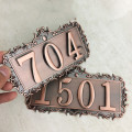 Metal antique bronze house number custom sign door number sticker for hotel door apartment Villa