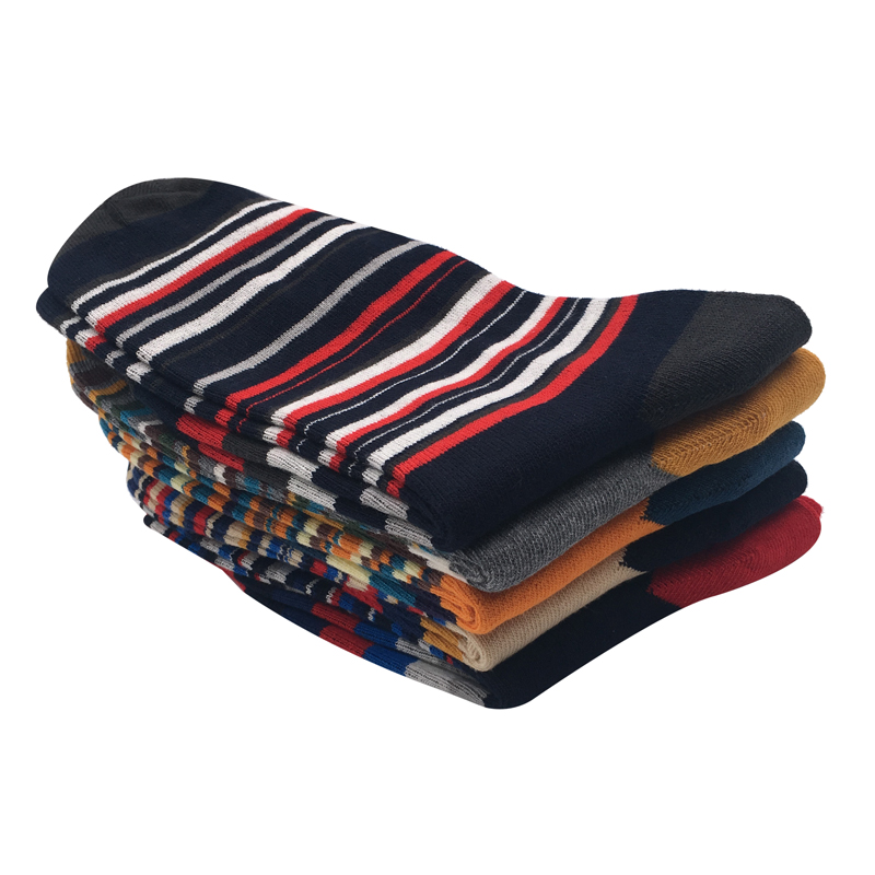 2020 new men's socks casual men socks color stripes five pairs of large size 45-46-47-48 fashion design cotton socks no gift box