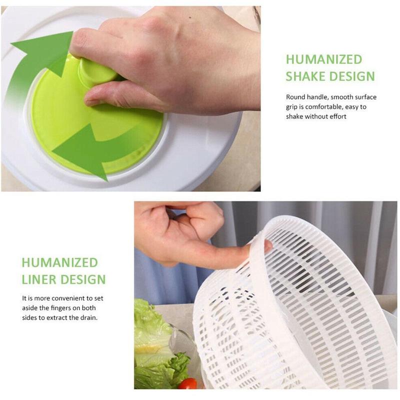 Vegetables Dryer For Kitchen Vegetables Washer Dryer Basket Drain Spinner Crisper Salad Strainer Clean Fruits T6M0