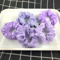 Purple Shiny Lace Scrunchies Silk Floral Elastic Hair band Ponytail Holder Butterfly Crystal Winter Girls Hair Accessories Gifts