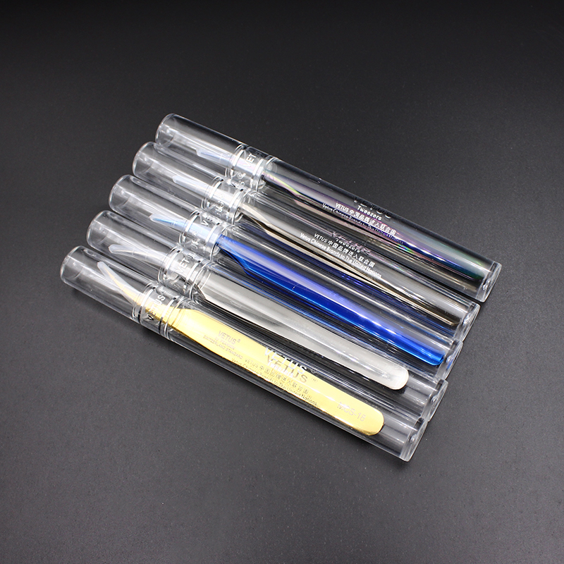 2018 NEW 100% VETUS MCS18 /19 Rainbow Tweezers False Eyelash Extension Tweezer Stainless Steel Dolphin tweezers 5 color choose