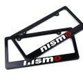 2X Black ABS Racing Car License Plate Frame Tag Cover Holder For USA Standard